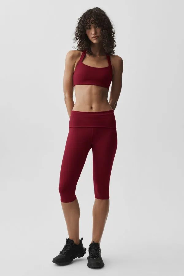 Softsculpt Low-Rise Foldover Capri - Summer Romance Red