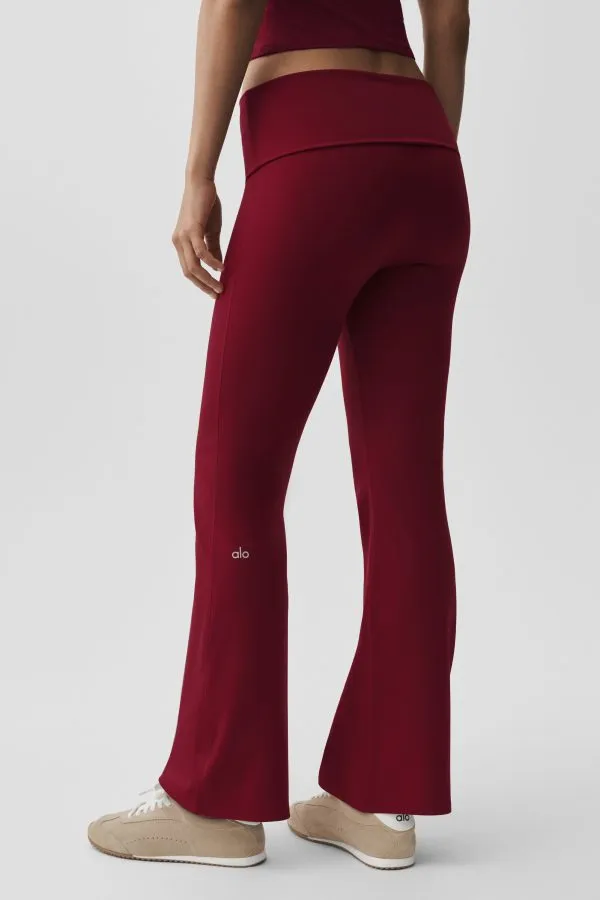 Softsculpt Foldover Flare Legging - Summer Romance Red