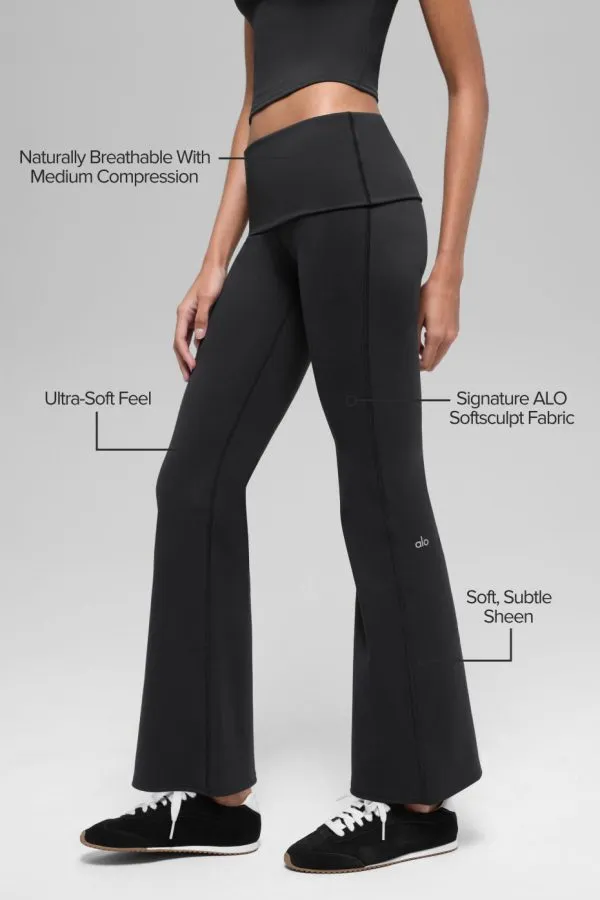 Softsculpt 7/8 Foldover Flare Legging - Black