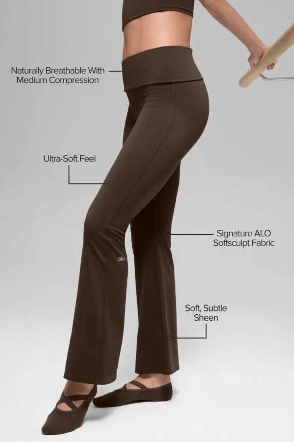 Softsculpt 7/8 Foldover Flare Legging - Espresso