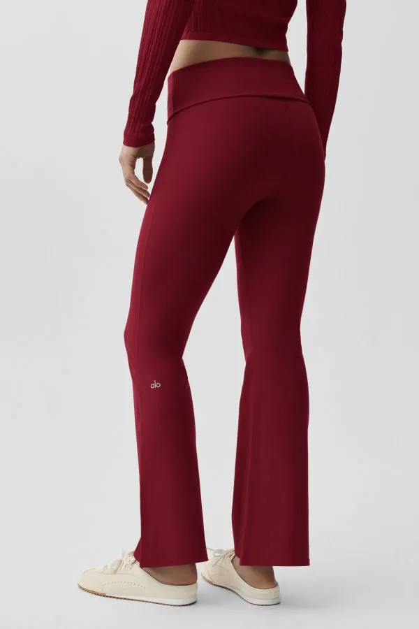 Softsculpt 7/8 Foldover Flare Legging - Summer Romance Red