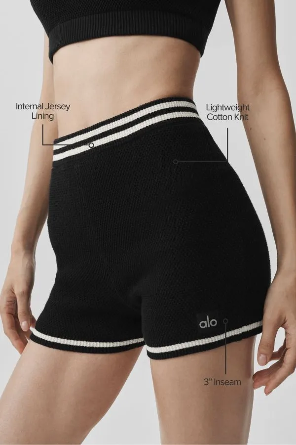 Tennis Club Sweater Knit Hot Short - Black/Ivory