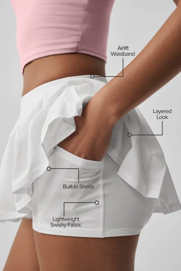 Double Or Nothing Tennis Skirt - White