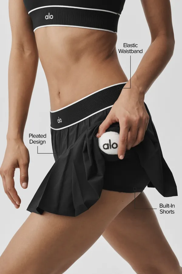Low-Rise Amp It Up Tennis Skirt - Black