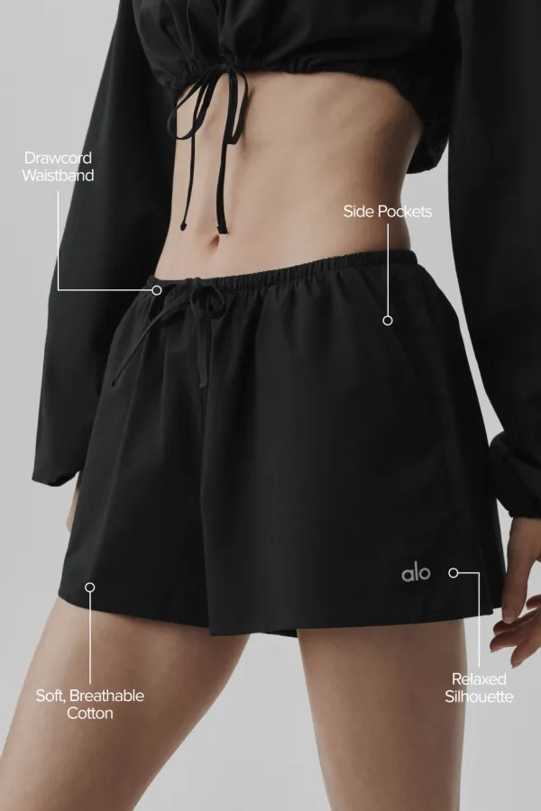Cotton High-Waist Real Deal Short - Black
