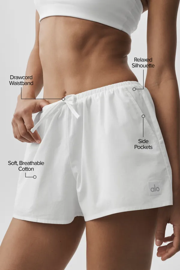 Cotton High-Waist Real Deal Short - White