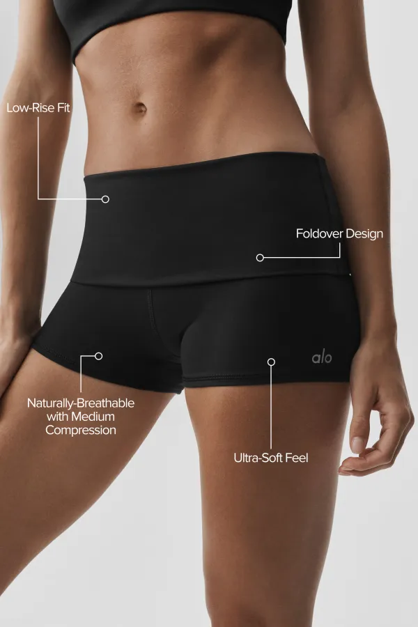 3" Softsculpt Low-Rise Foldover Short - Black