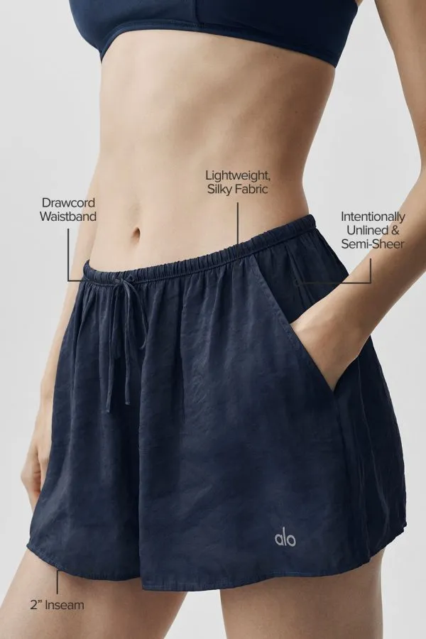Semi-Sheer Golden Hour Mid-Rise Short - Navy