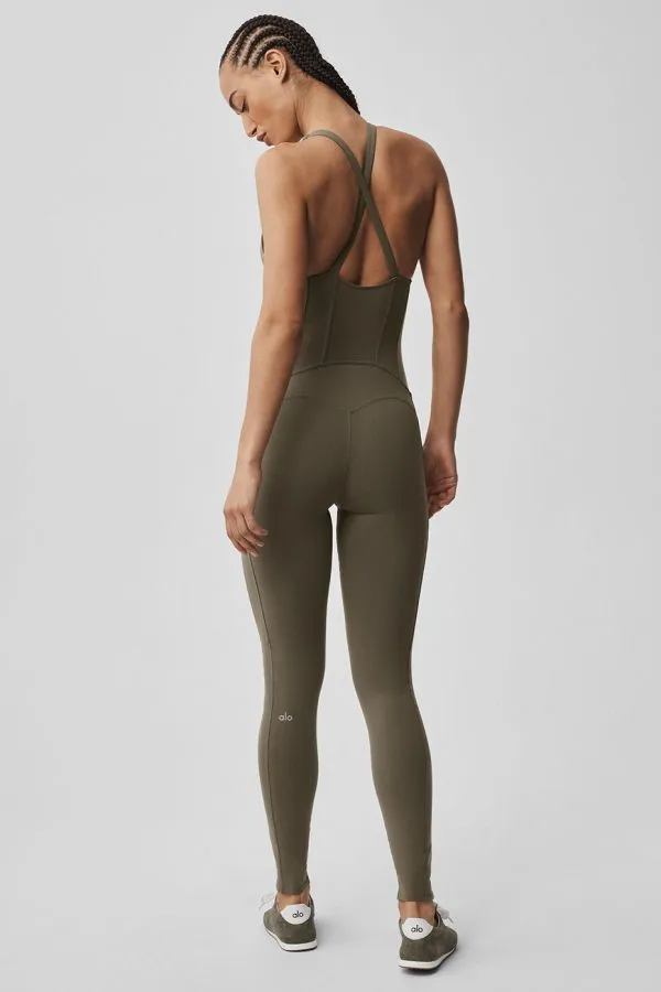 Airbrush Sparks Fly Corset Onesie - Olive Tree