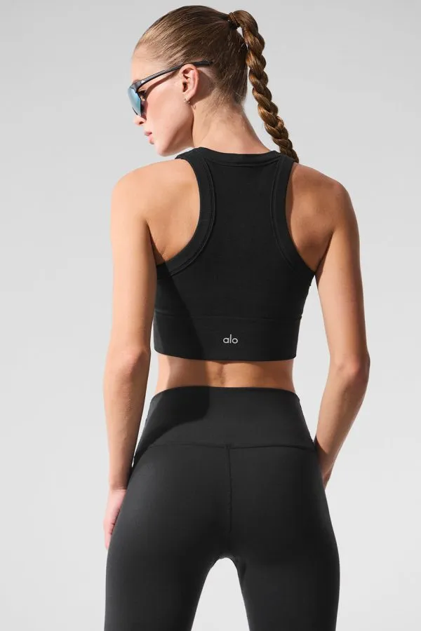 Seamless Delight High Neck Bra - Black