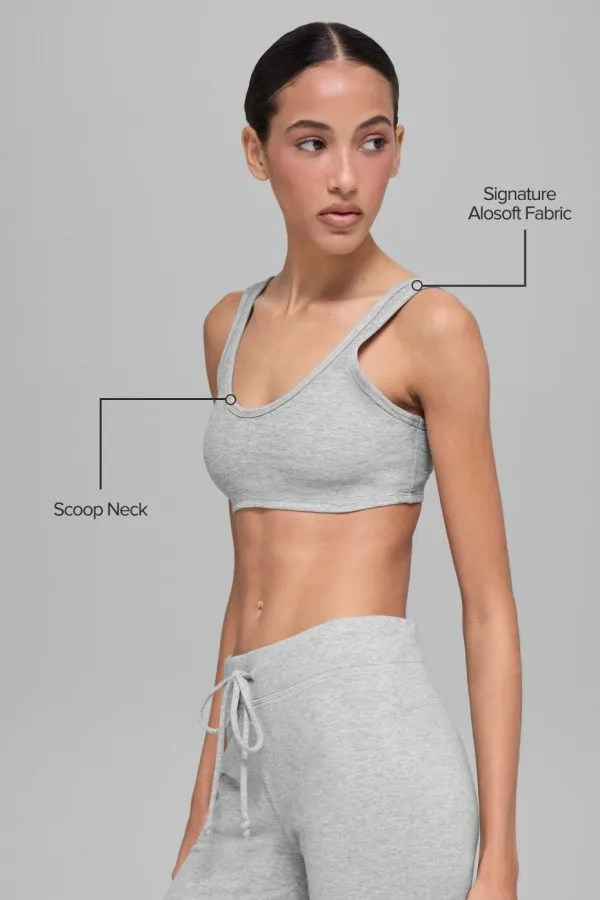 Ultrasoft Center Stage Bra - Athletic Heather Grey