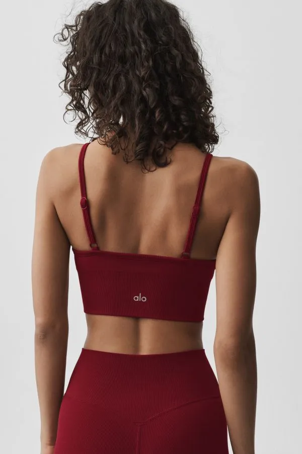 Seamless Modal Ribbed Delight Bralette - Summer Romance Red
