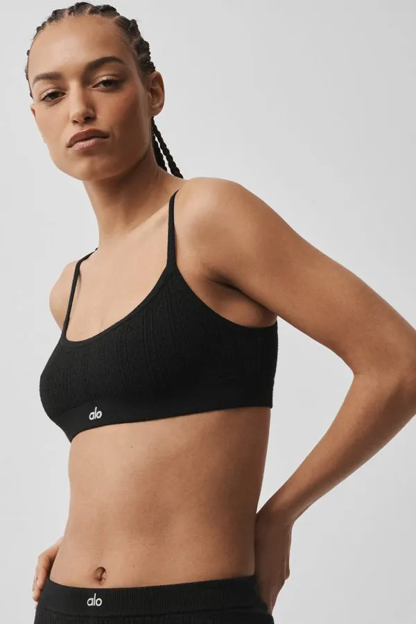 Pointelle Sweater Be Mine Bra - Black