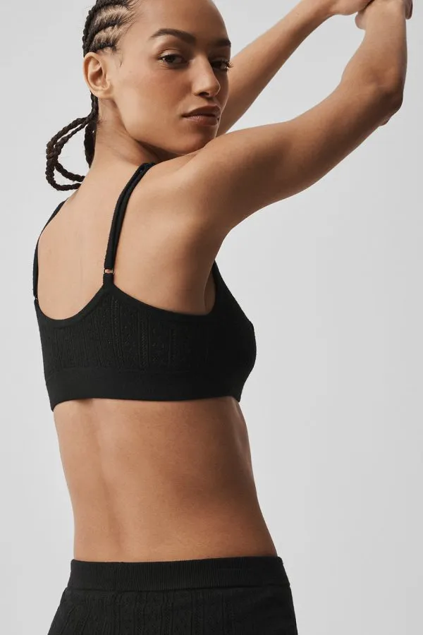 Pointelle Sweater Be Mine Bra - Black