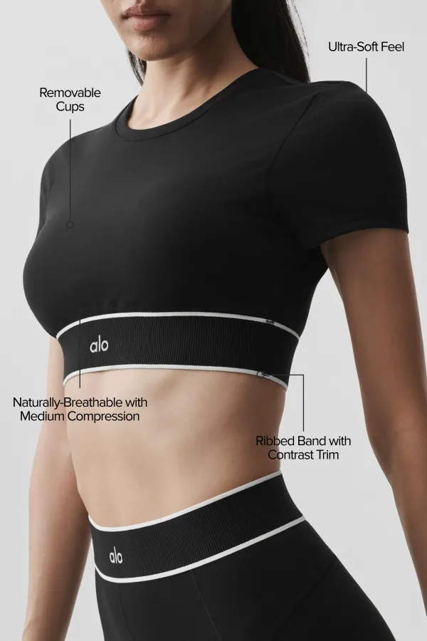 Softsculpt Amp It Up Short Sleeve Bra - Black
